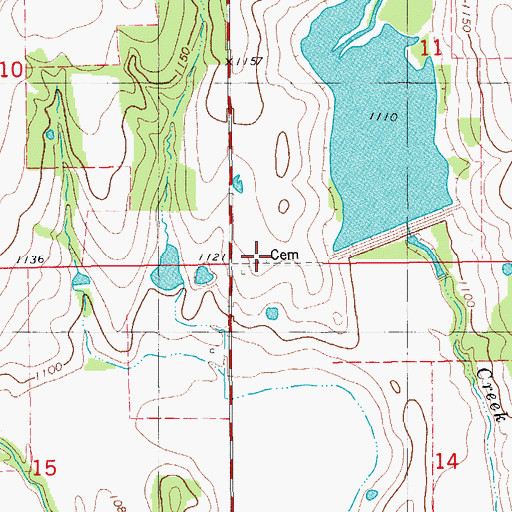 Topographic Map of Colbert Cemetery, OK