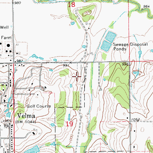 Topographic Map of Velma Cemetery, OK