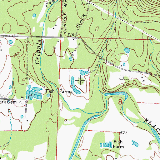 Topographic Map of Nashoba Indian Cemetery, OK