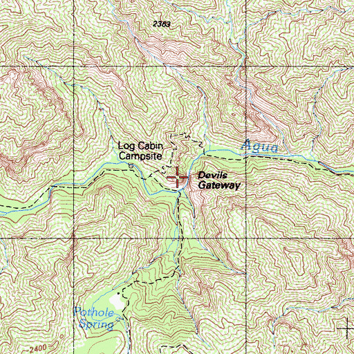 Topographic Map of Devils Gateway, CA