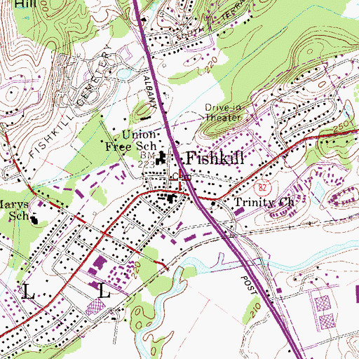 Topographic Map of First Reformed Protestant Dutch Cemetery, NY