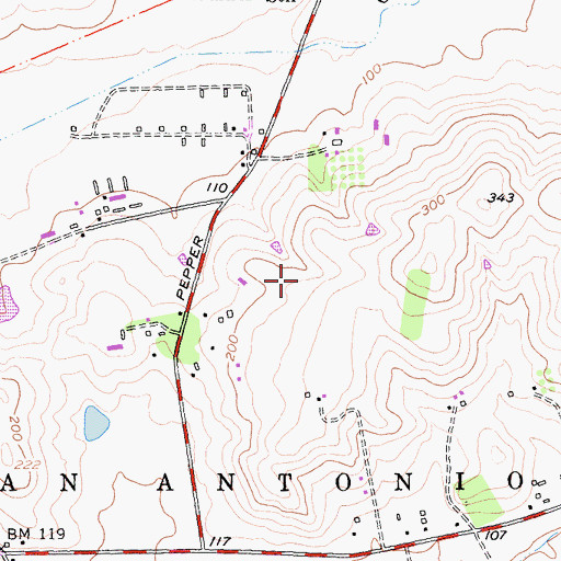Topographic Map of Albini Ranch, CA