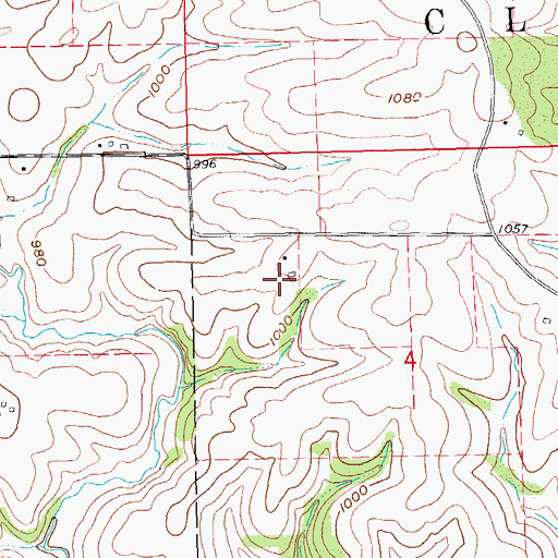 Topographic Map of Adams Dairy, IA