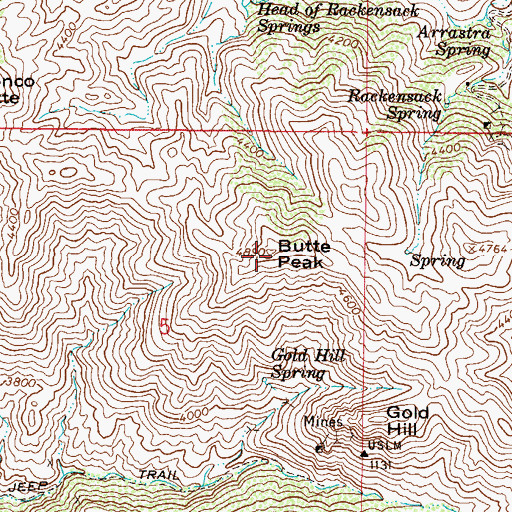 Topographic Map of Butte Peak, AZ