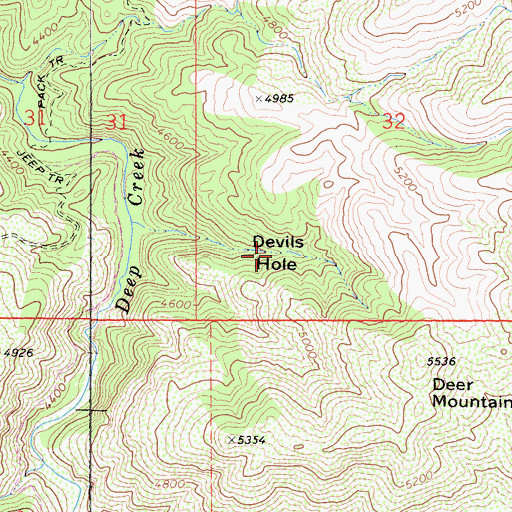 Topographic Map of Devils Hole, CA