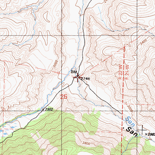 Topographic Map of Devils Kitchen, CA