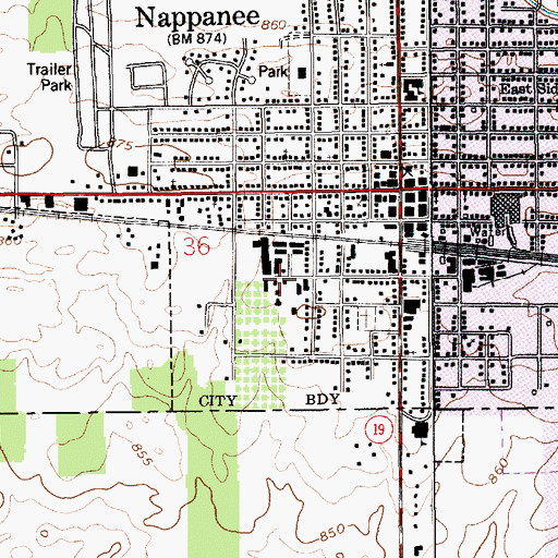 Topographic Map of Zion Mennonite Church, IN