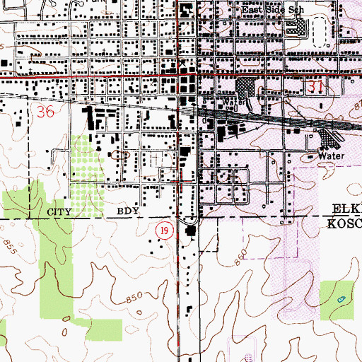Topographic Map of Saint John's Lutheran Church, IN