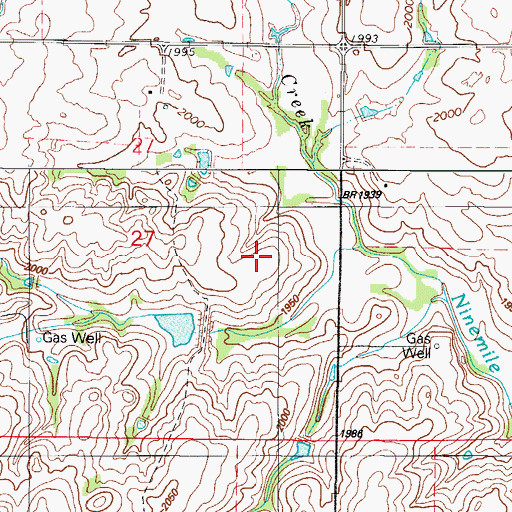 Topographic Map of Wagoner Cemetery, OK