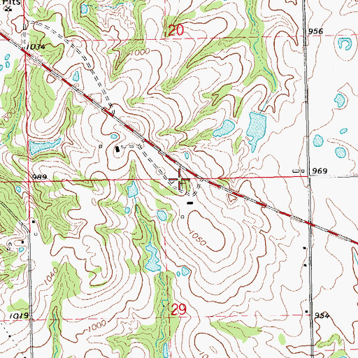 Topographic Map of Dripping Springs Cemetery, OK