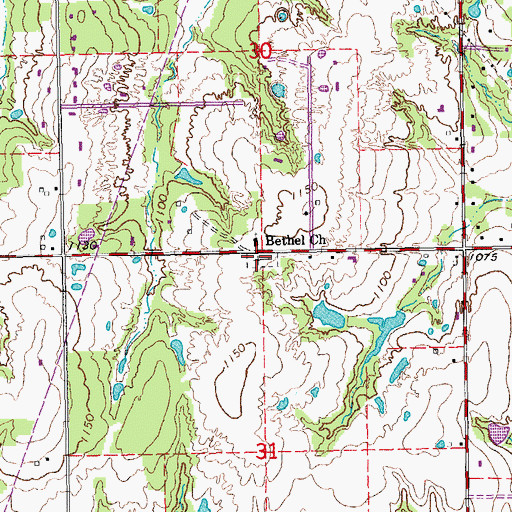 Topographic Map of Hopewell Cemetery, OK