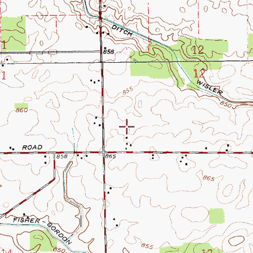 Topographic Map of Shaum Dairy, IN