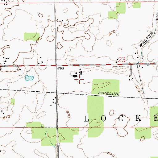 Topographic Map of Pippenger Farms, IN