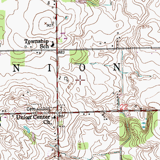 Topographic Map of Sheets Farm, IN