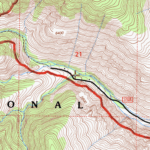 Topographic Map of Diaz Creek, CA