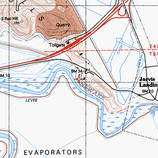 Topographic Map of Don Edwards San Francisco Bay National Wildlife Refuge Visitor Center, CA
