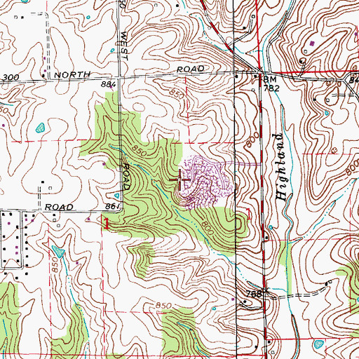 Topographic Map of Washington County Landfill, IN