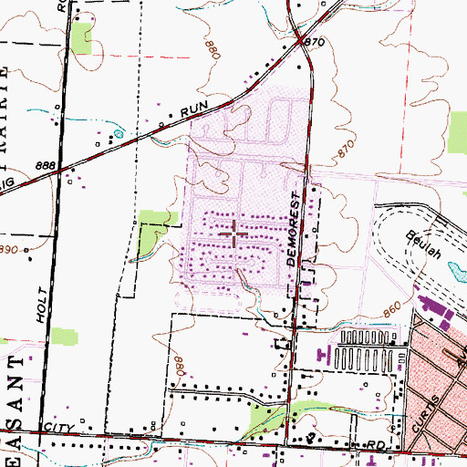 Topographic Map of West Grove, OH