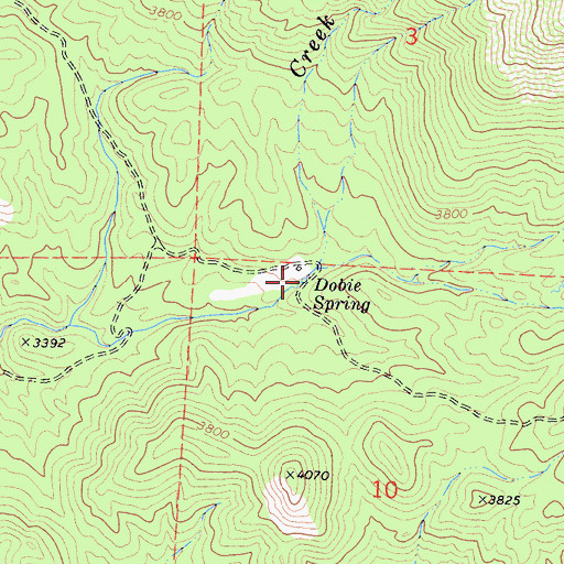 Topographic Map of Dobie Spring, CA
