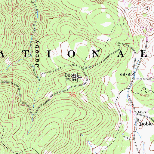 Topographic Map of Doble Mine, CA