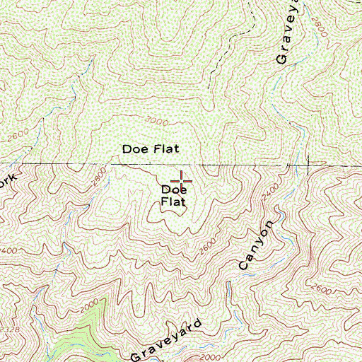 Topographic Map of Doe Flat, CA