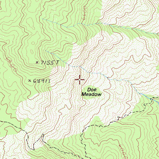 Topographic Map of Doe Meadow, CA