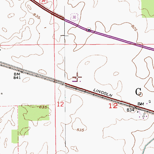 Topographic Map of Dairy N Farm, IN