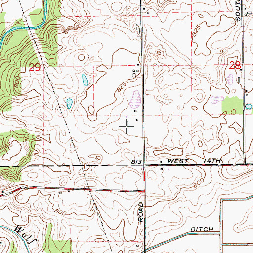 Topographic Map of Richards Dairy Farm, IN