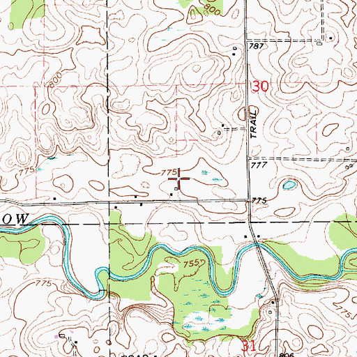 Topographic Map of Sunnybrook Dairy, IN
