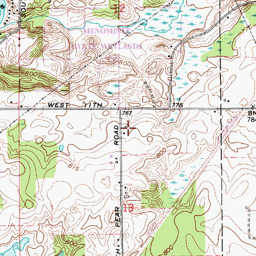 Topographic Map of Olson Farms, IN