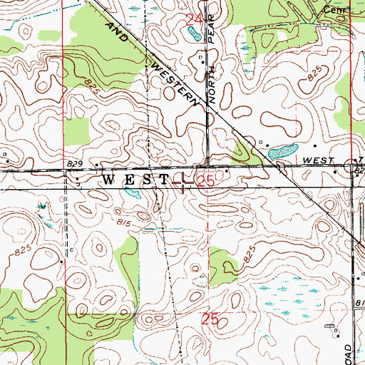 Topographic Map of Angus Farm, IN