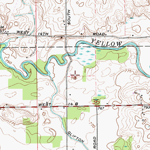 Topographic Map of Childs Farm, IN