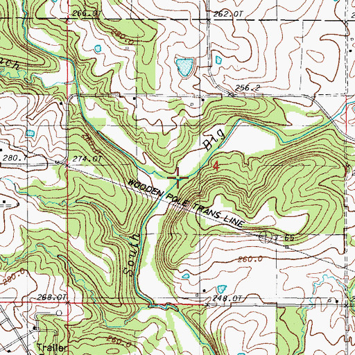 Topographic Map of Henderson Creek, MO