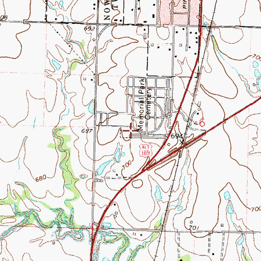Topographic Map of Bratcher Cemetery, OK