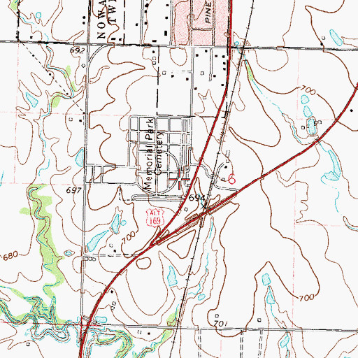 Topographic Map of Family Number 12 Cemetery, OK