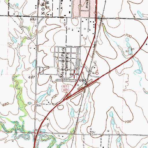 Topographic Map of Family Number 13 Cemetery, OK