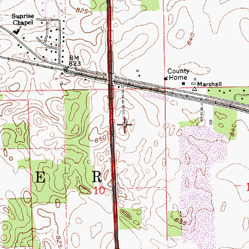 Topographic Map of R and L Grain Farm, IN
