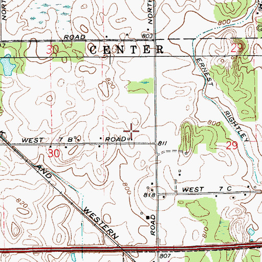 Topographic Map of Ganshorn Farms, IN
