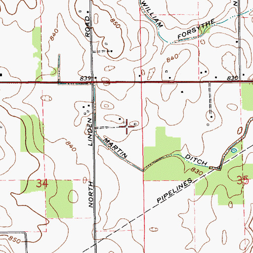 Topographic Map of Highway Acres, IN