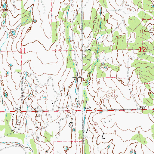Topographic Map of Carver Cemetery, OK