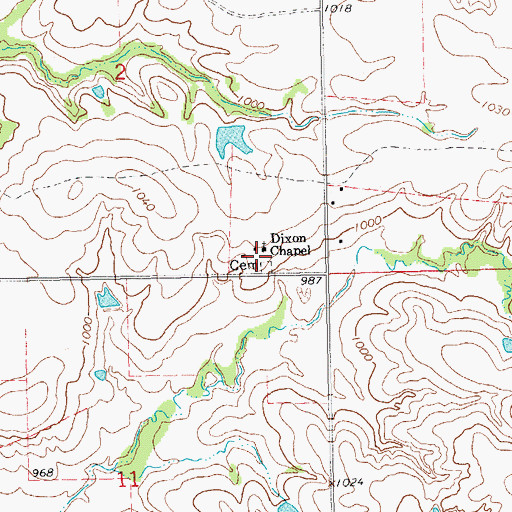 Topographic Map of Dixon Chapel Cemetery, OK