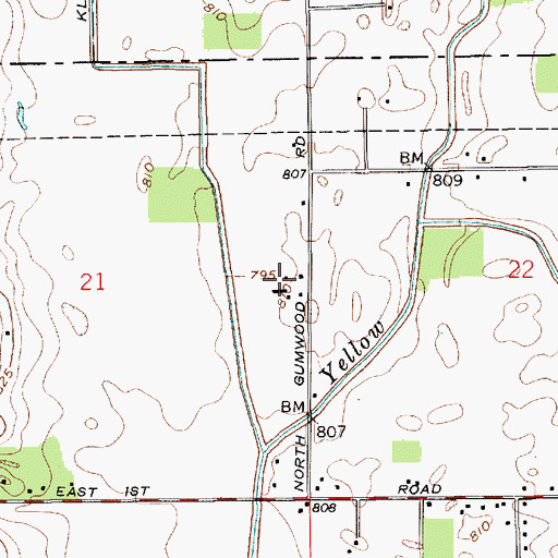 Topographic Map of Monhaut Farm, IN