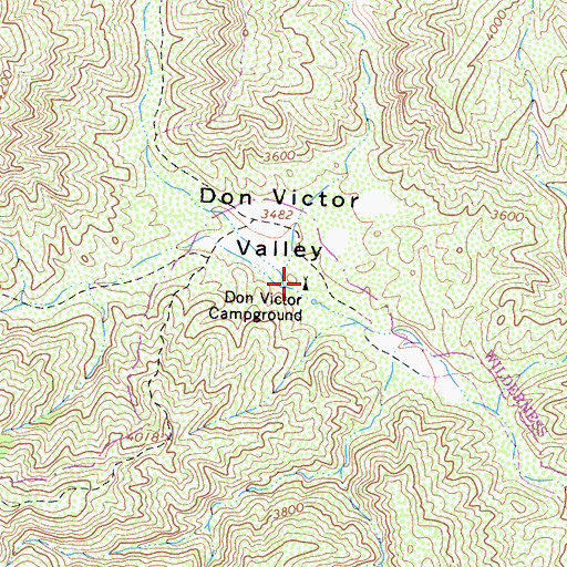 Topographic Map of Don Victor Campground, CA