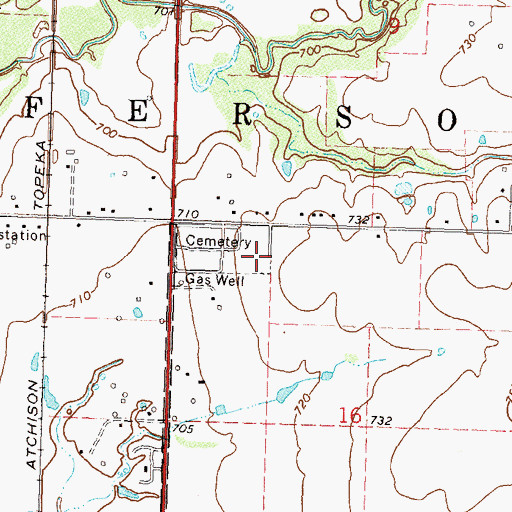Topographic Map of Dewey Cemetery Section 4, OK