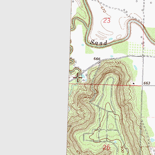 Topographic Map of Jessie Creek Cemetery, OK