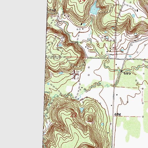 Topographic Map of Stokes Cemetery, OK