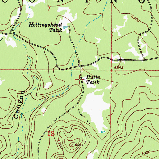 Topographic Map of Butte Tank, AZ