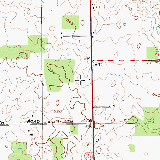 Topographic Map of Heritage Trail Farm, IN