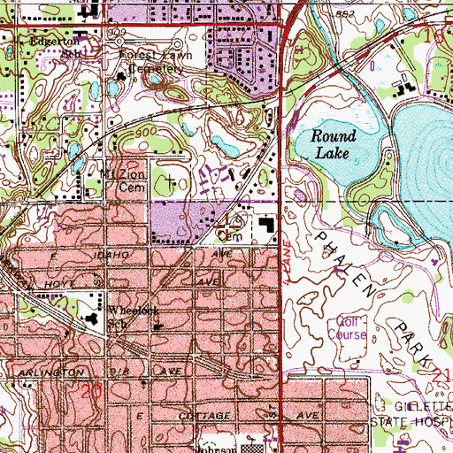 Topographic Map of Sons of Jacob Cemetery, MN