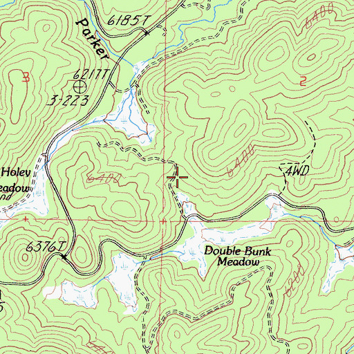 Topographic Map of Double Bunk Meadow, CA